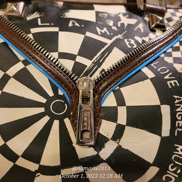 L.A.M.B. by Gwen Stefani Bristol Dartboard Satchel Luxury Designer Handbag #535 - Picture 10 of 14